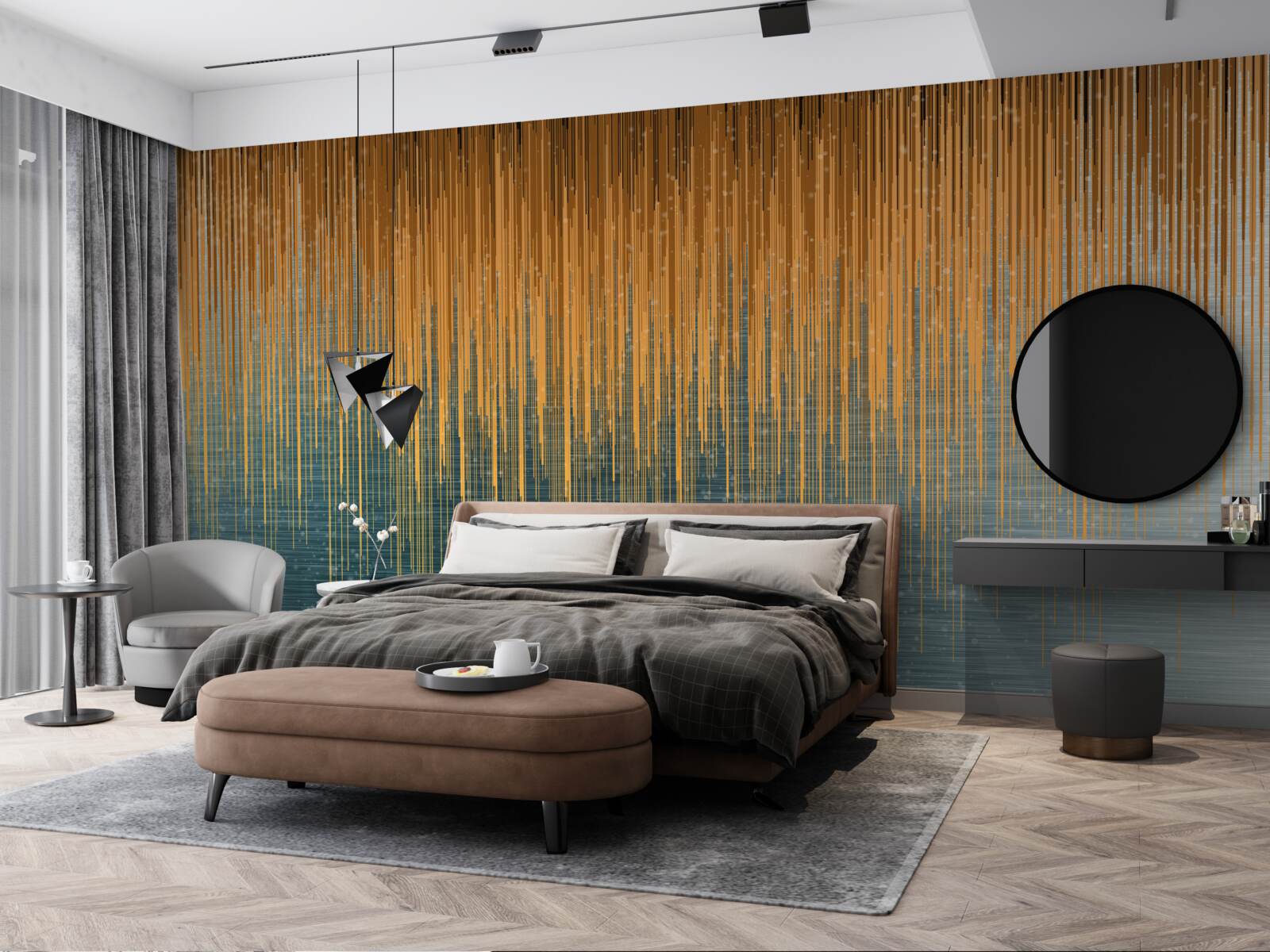 Fototapeta gałęzie wierzby w jesiennym stroju nad powierzchnią wody