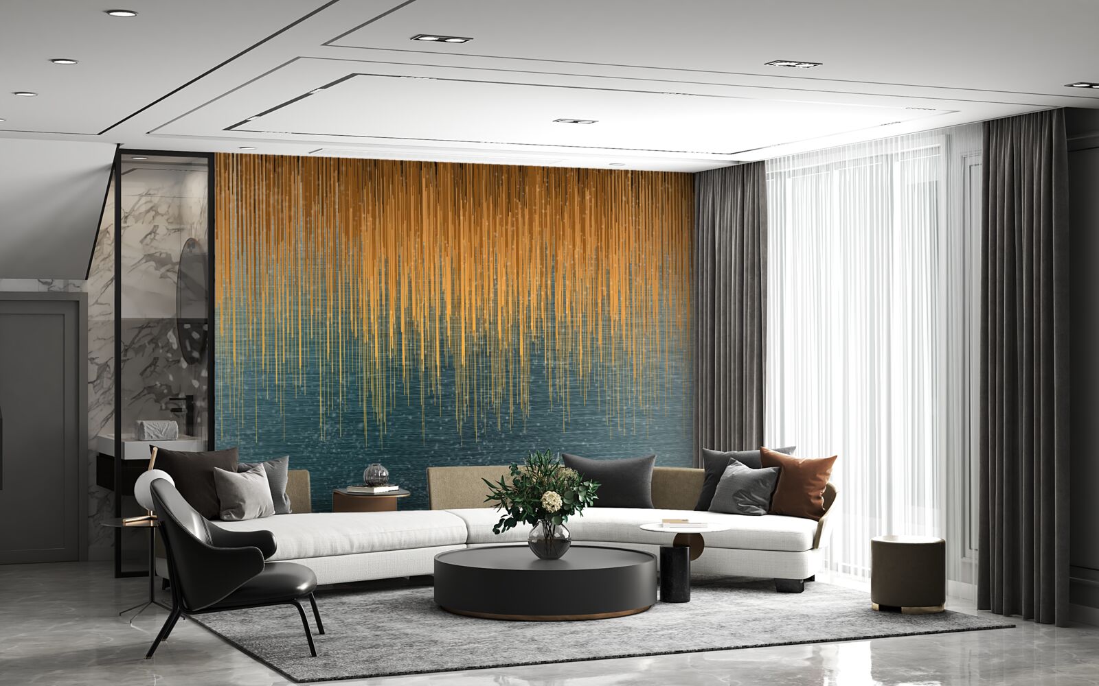 Fototapeta gałęzie wierzby w jesiennym stroju nad powierzchnią wody