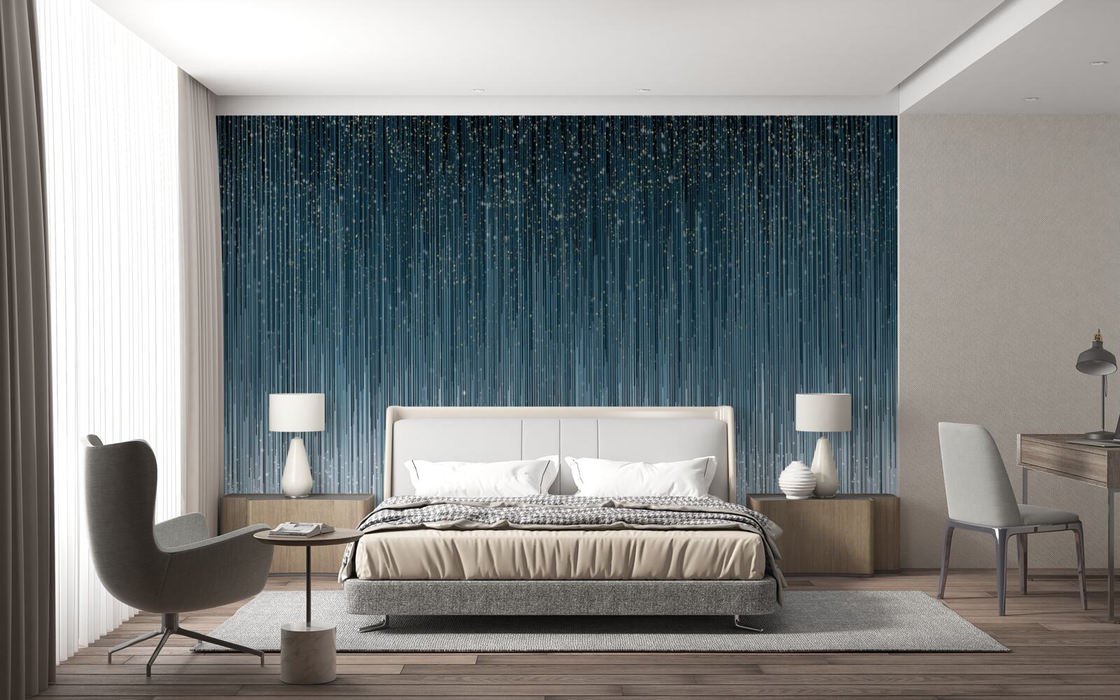 Fototapeta w nocy intensywny deszcz