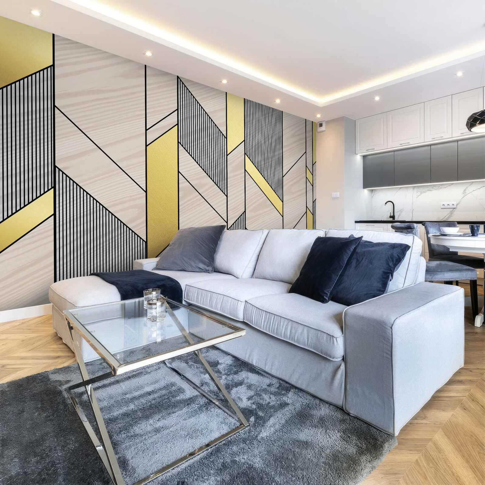 Fototapeta złote pionowe lgolinie