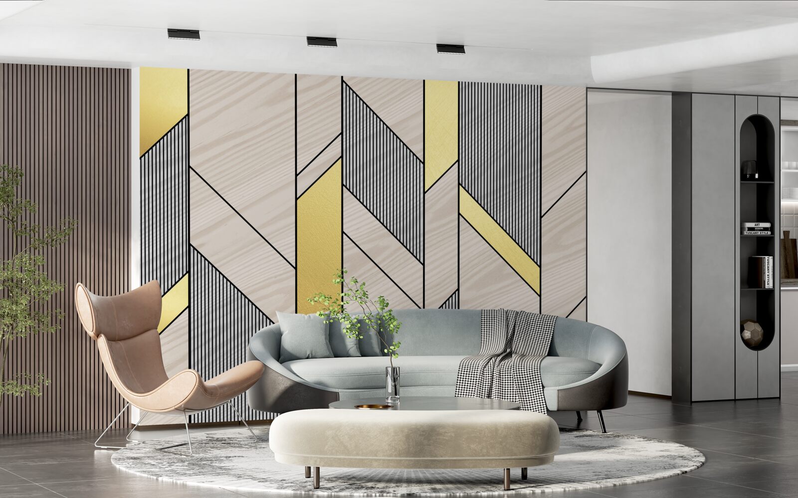 Fototapeta złote pionowe lgolinie