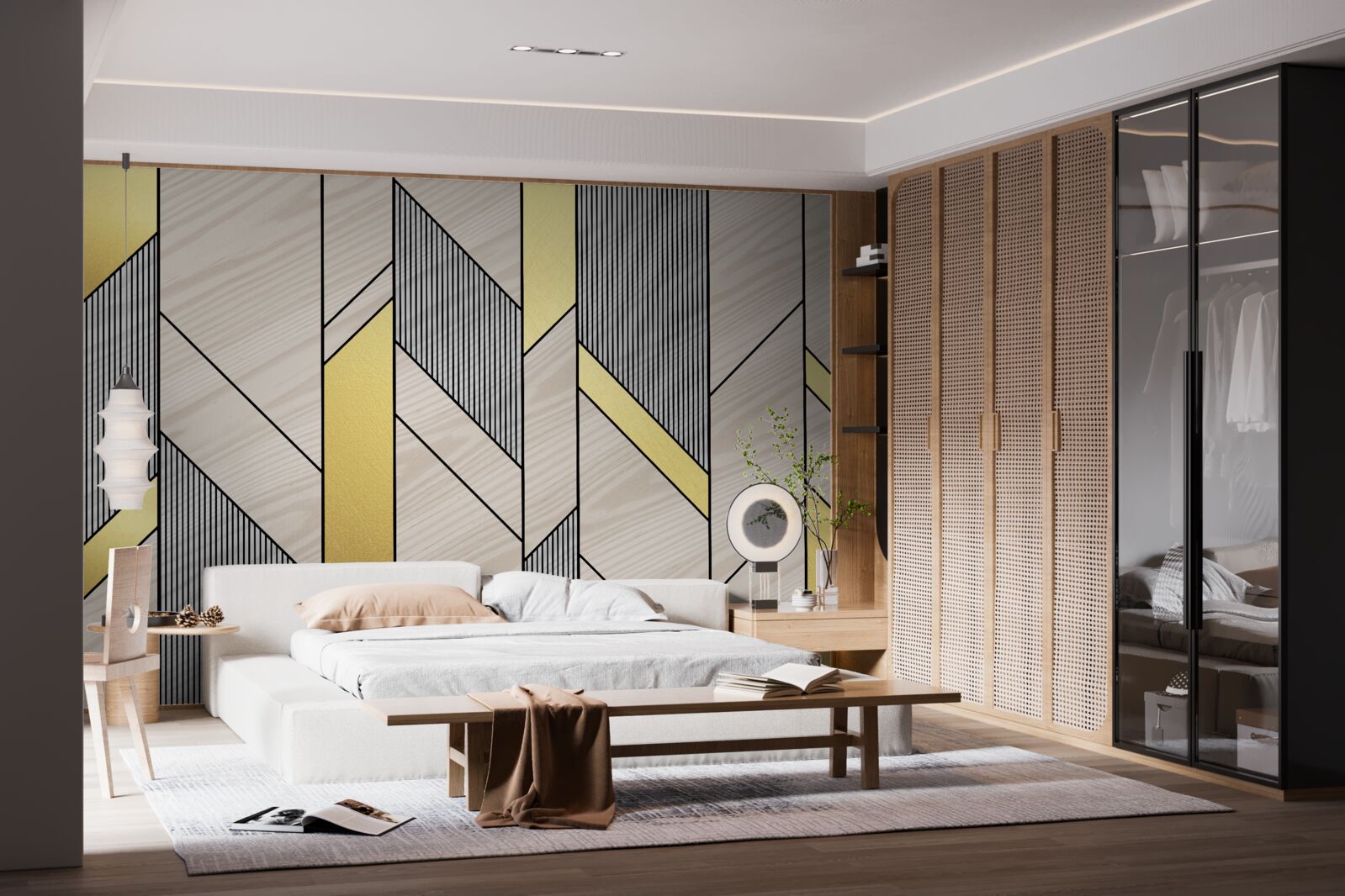 Fototapeta złote pionowe lgolinie