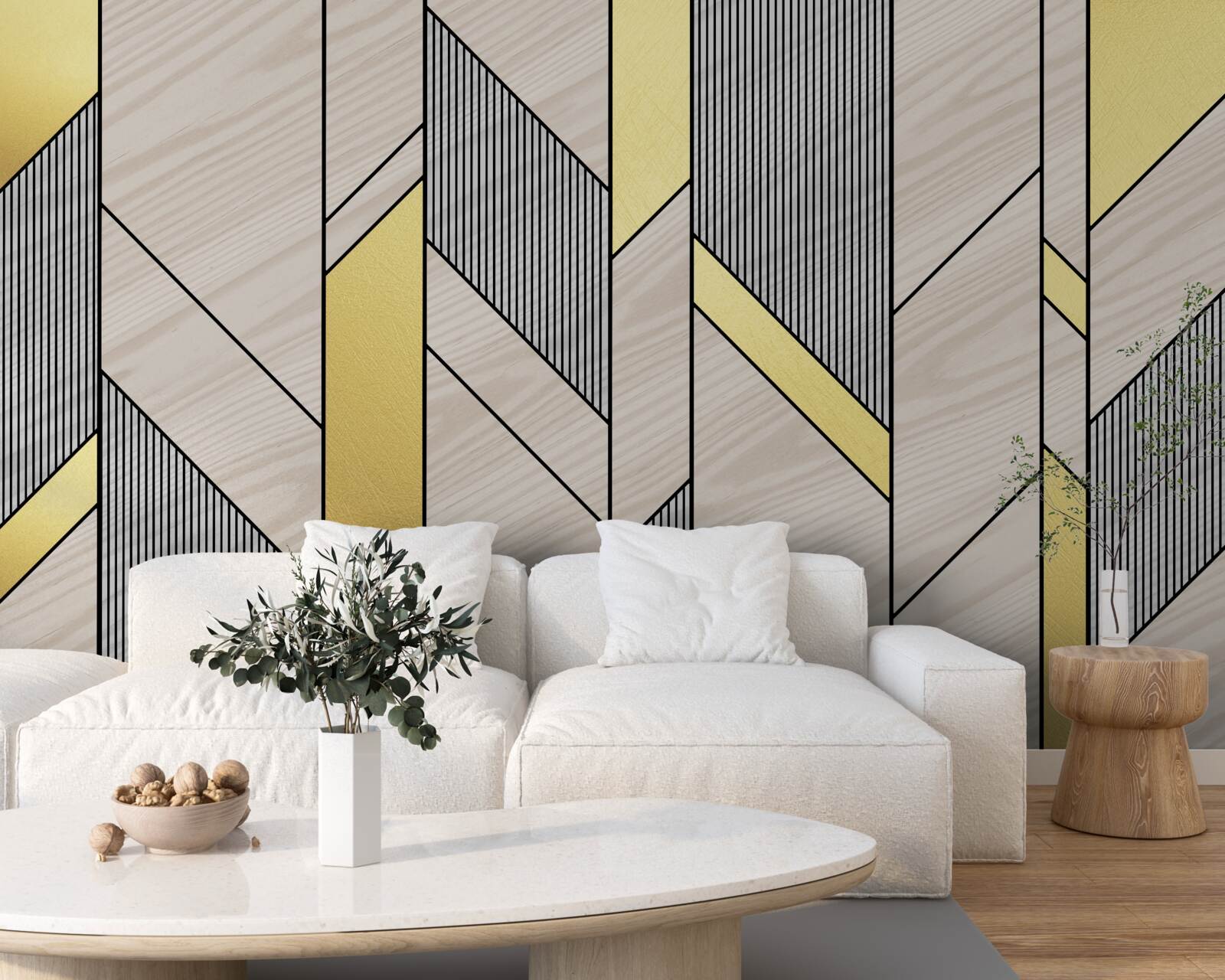 Fototapeta złote pionowe lgolinie