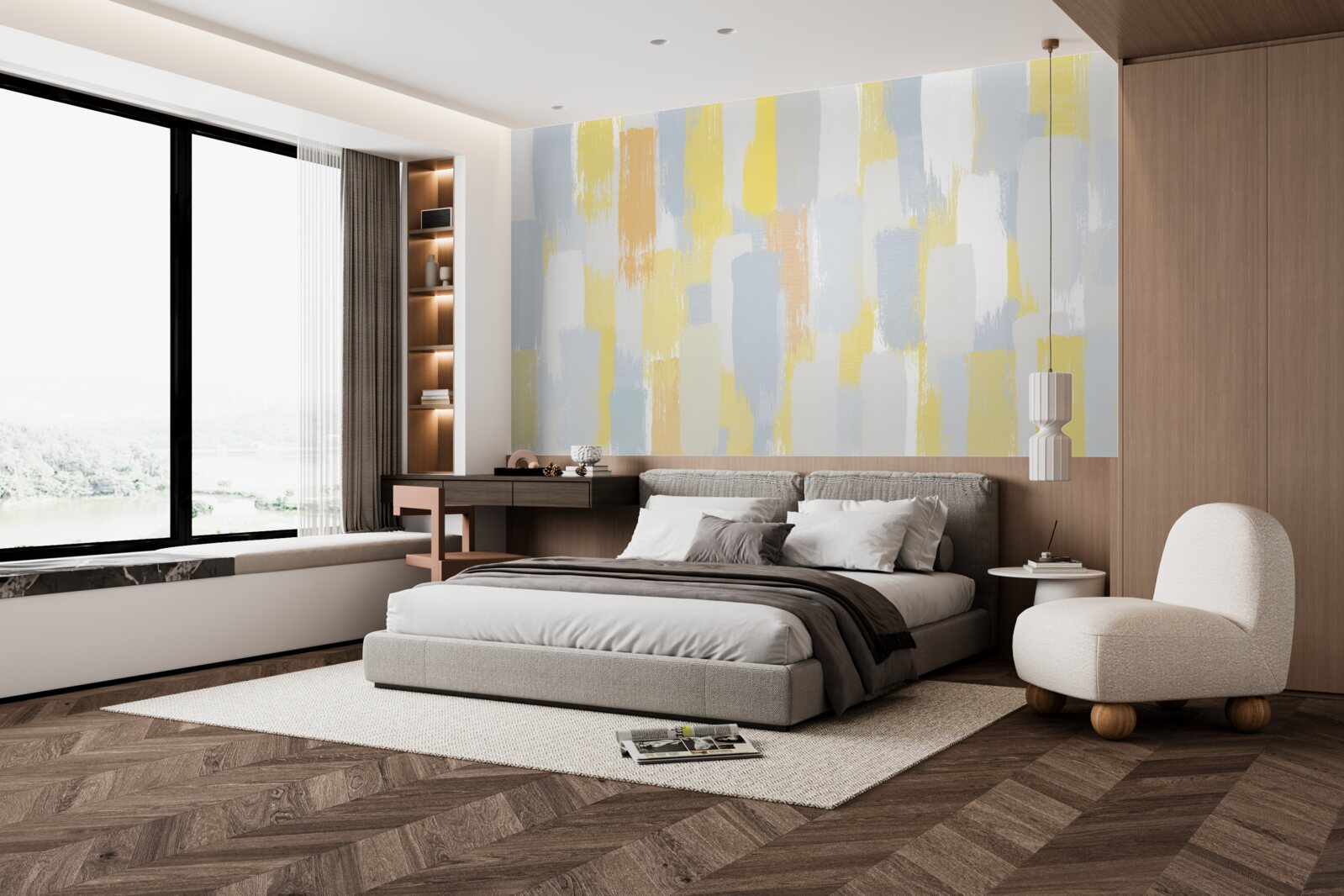 Fototapeta złote i jasne linie pionowe