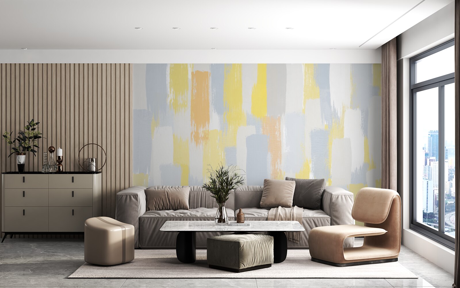 Fototapeta złote i jasne linie pionowe