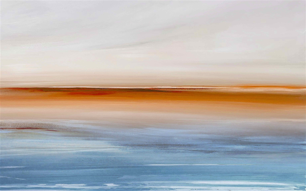 Fototapeta spokój na rzece pod wieczornym zachodem słońca