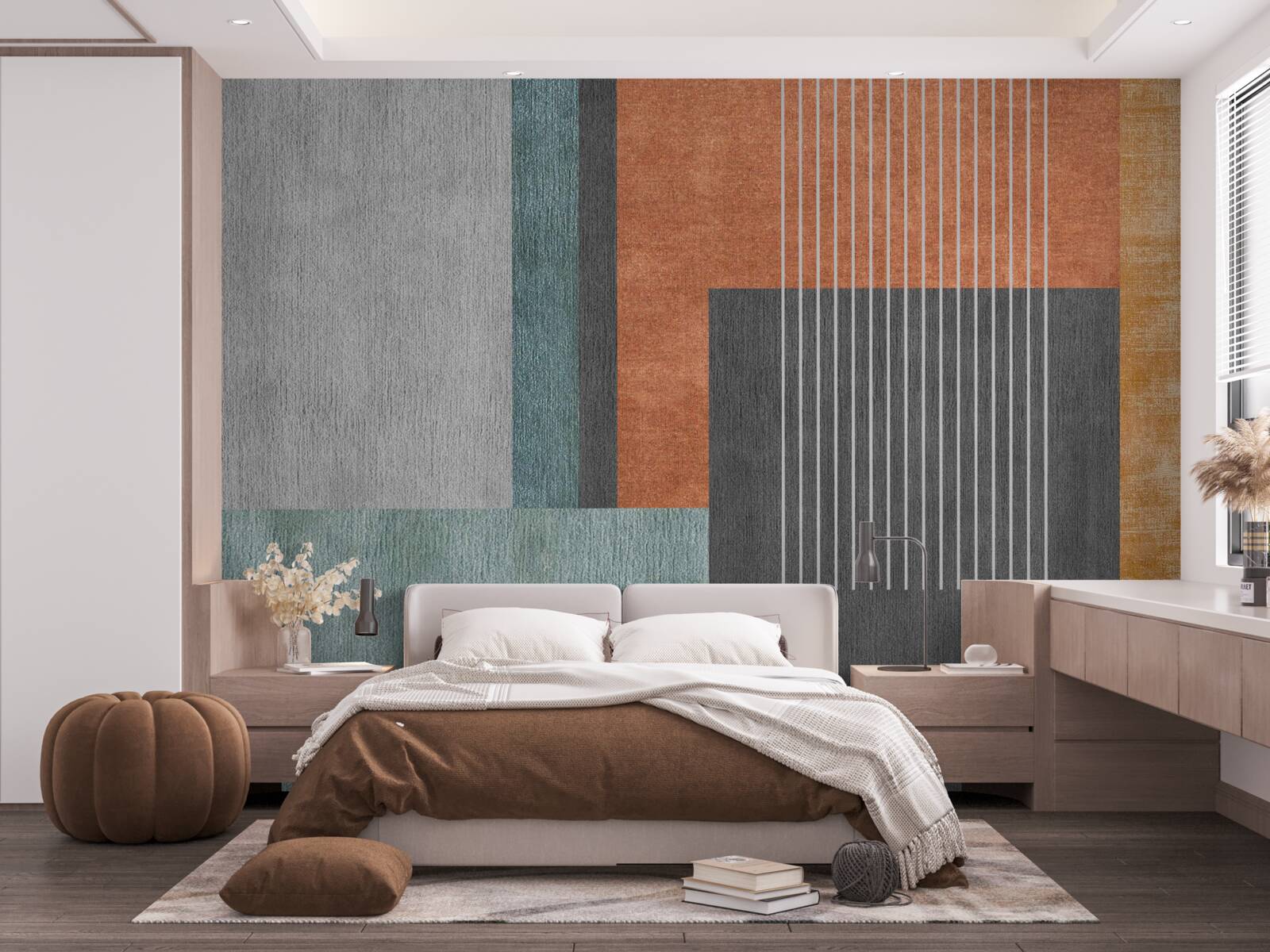 Fototapeta prostokąty w pastelowych odcieniach i linie zorientowane pionowo