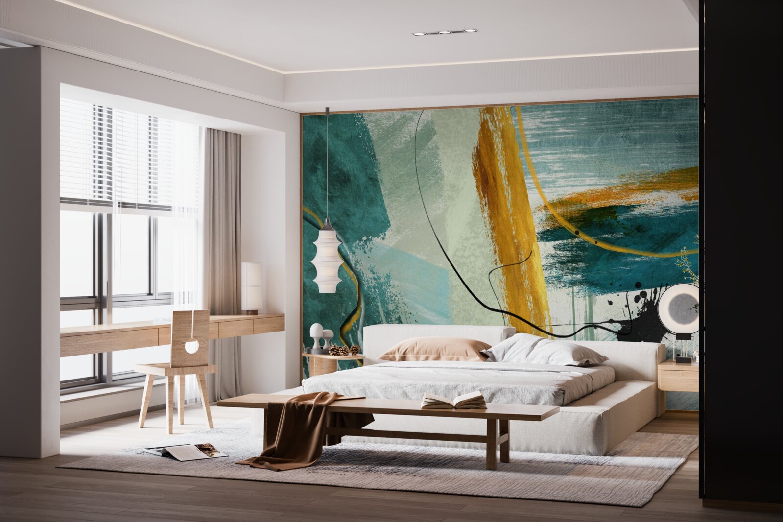 Fototapeta abstrakcyjny obraz nowoczesności na niebieskim tle