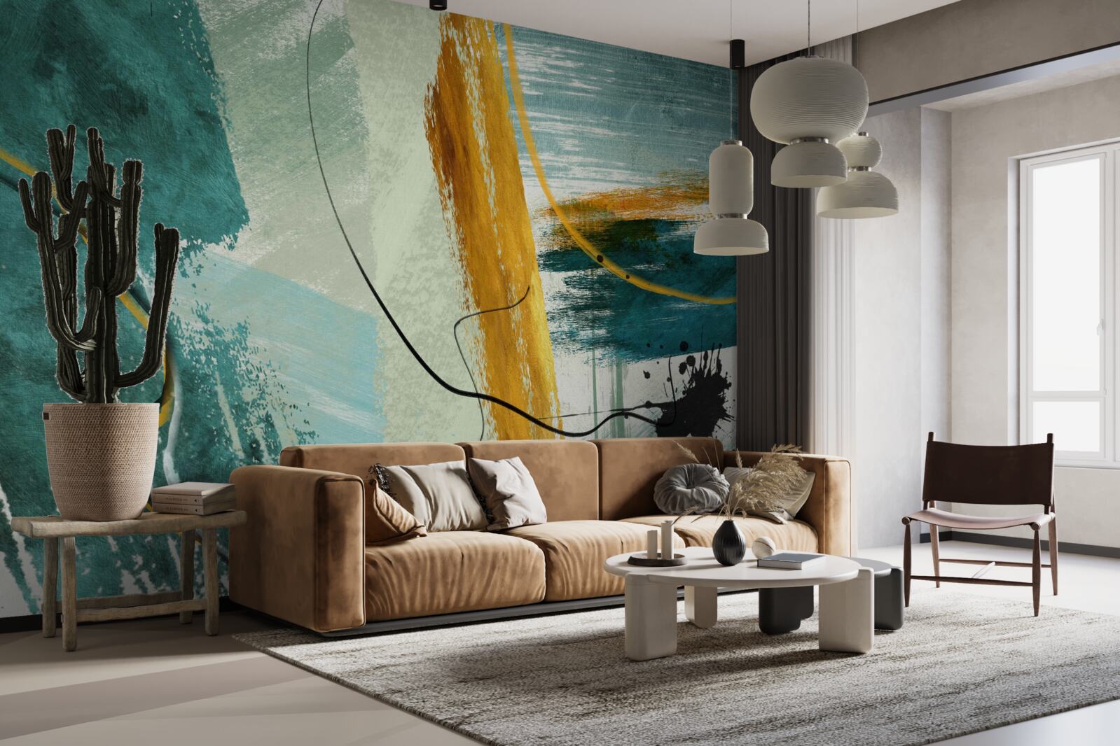 Fototapeta abstrakcyjny obraz nowoczesności na niebieskim tle