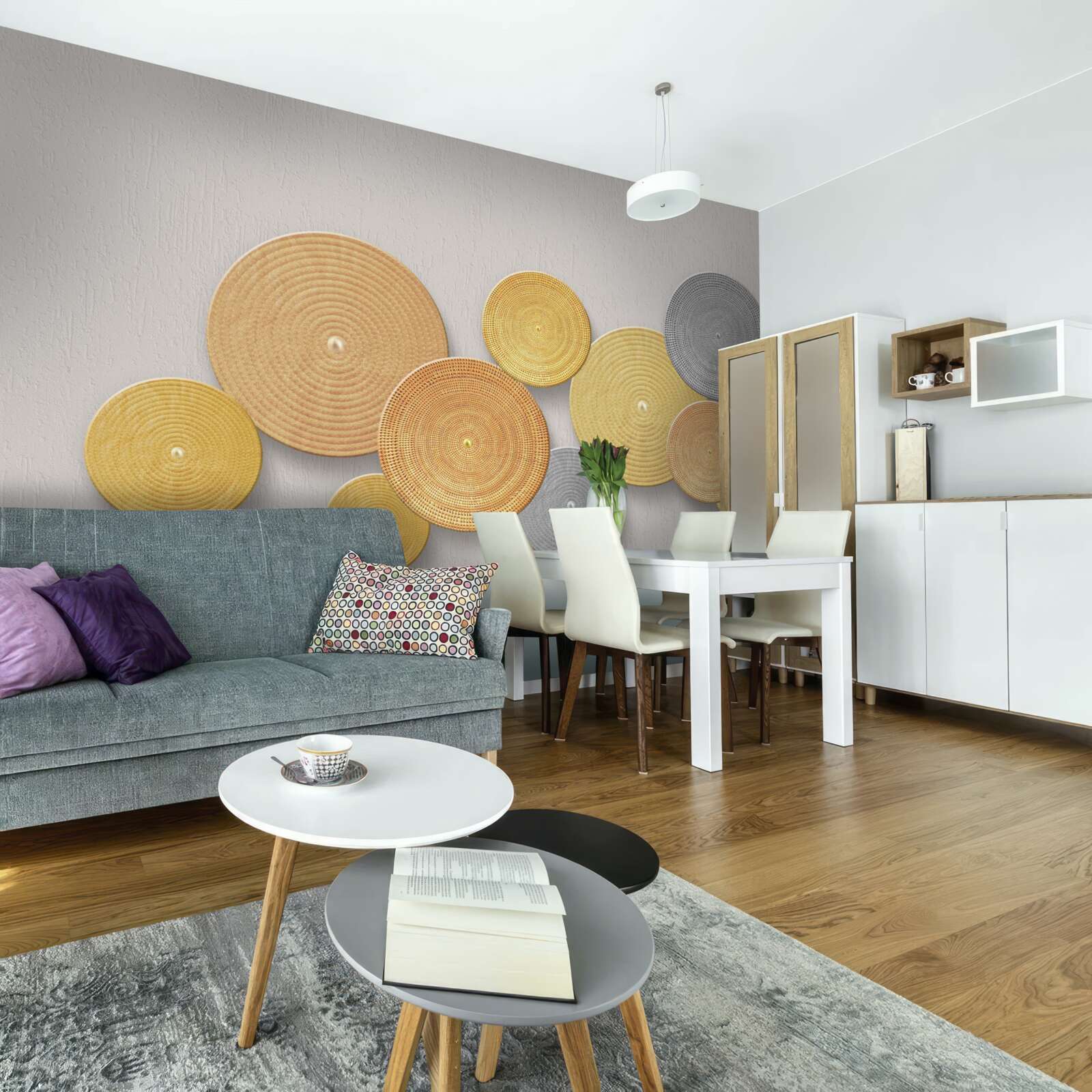 Fototapeta plasterki drewna w różnych kolorach