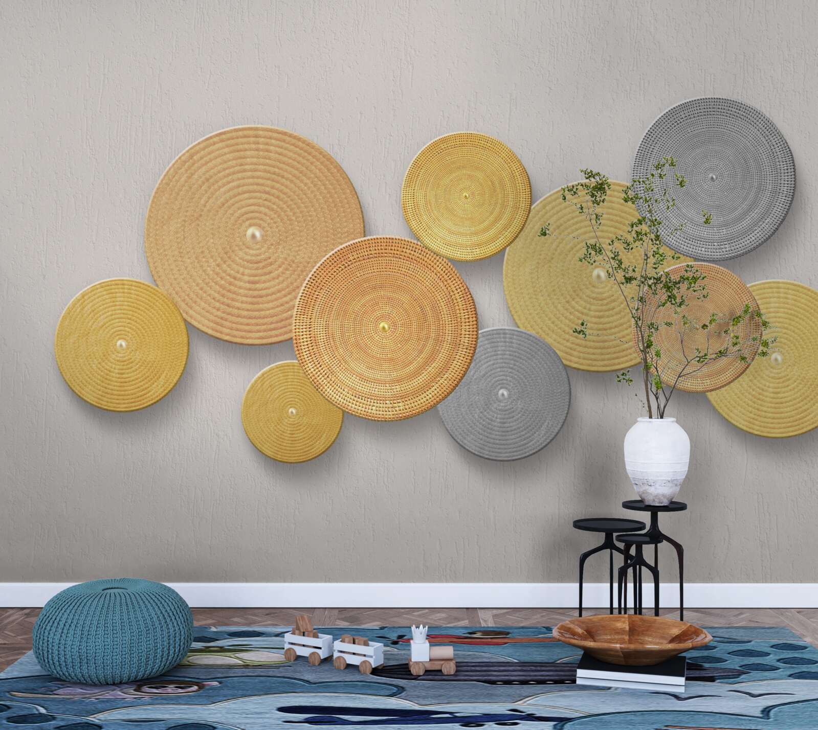 Fototapeta plasterki drewna w różnych kolorach