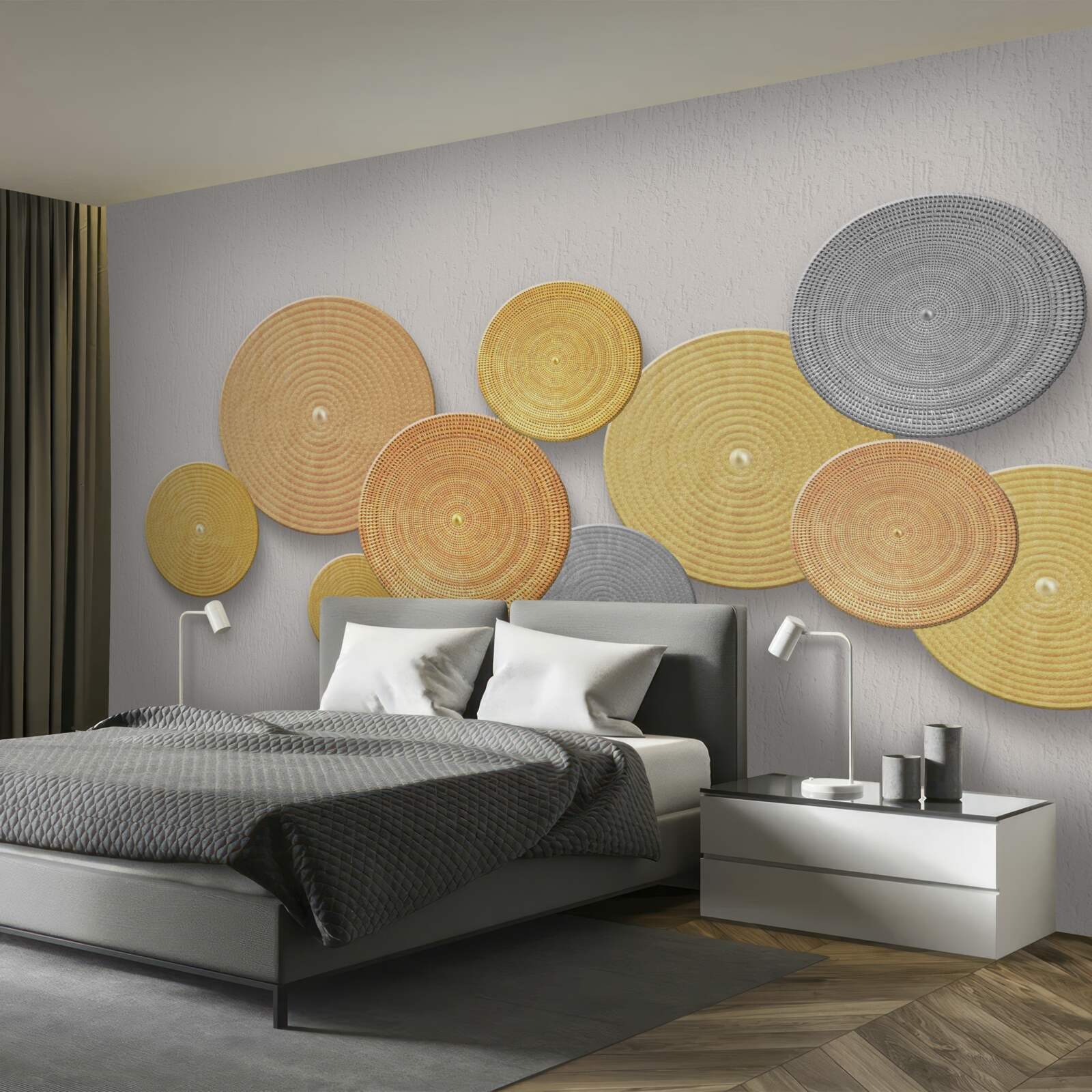 Fototapeta plasterki drewna w różnych kolorach