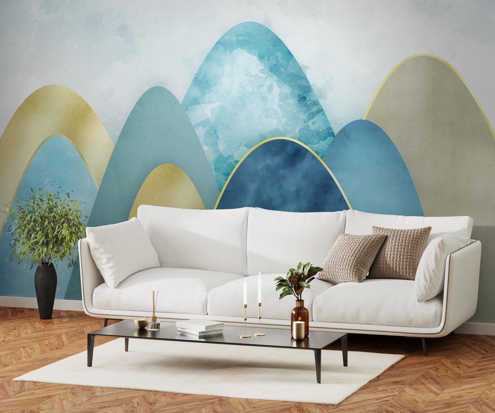 Fototapeta szczyty zimowych gór, pokryte zimnem