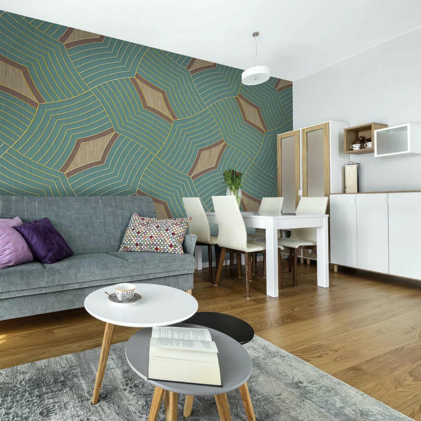 Fototapeta spokojne kontury na lazurowym tle