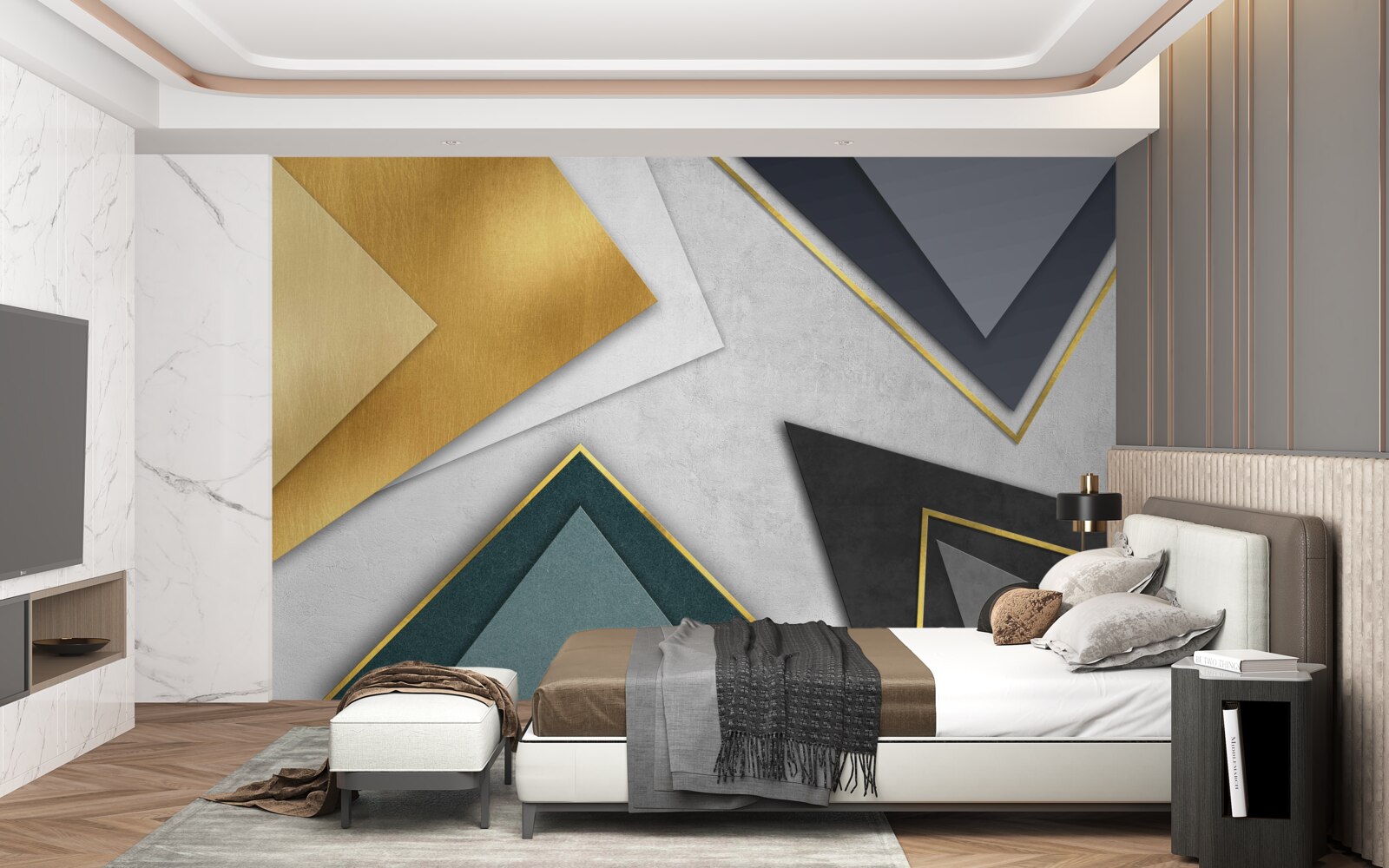 Fototapeta trójkąty o różnych odcieniach