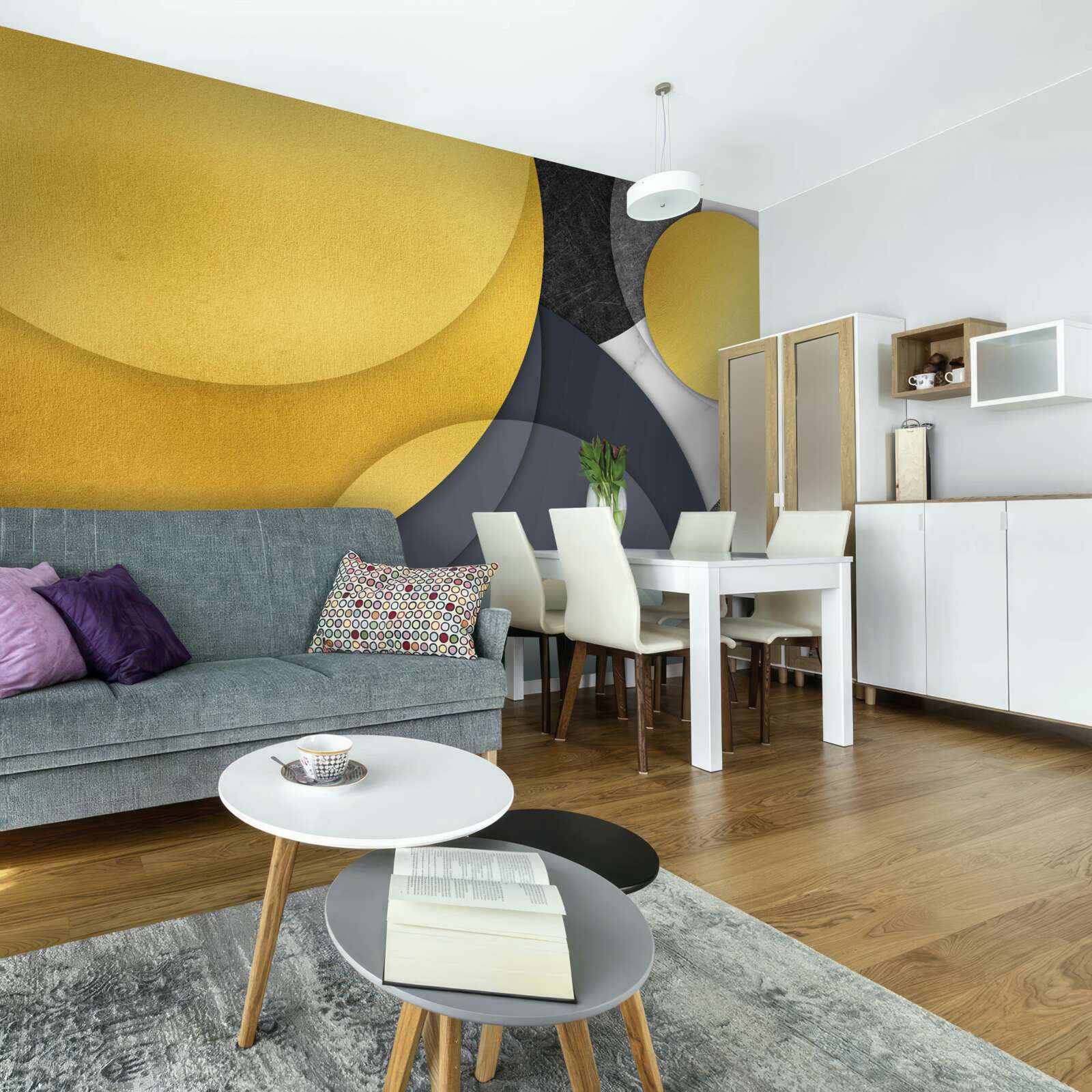 Fototapeta złote kule unoszą się w powietrzu