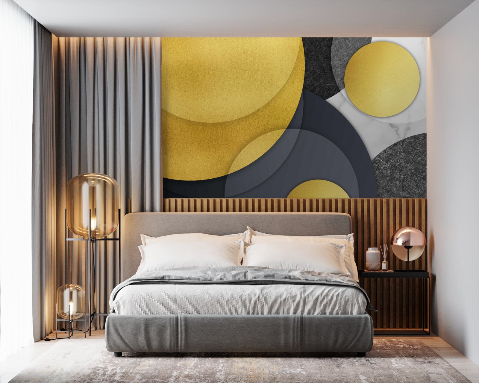 Fototapeta złote kule unoszą się w powietrzu