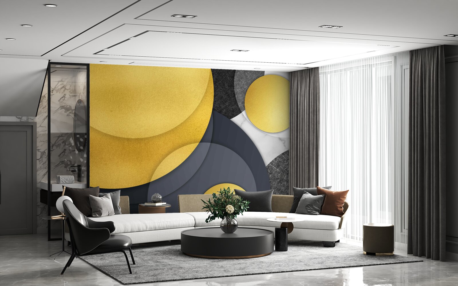 Fototapeta złote kule unoszą się w powietrzu