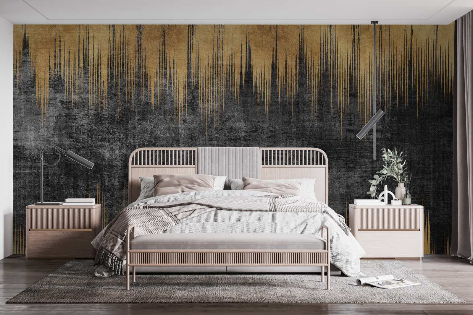 Fototapeta czarno-złote paski