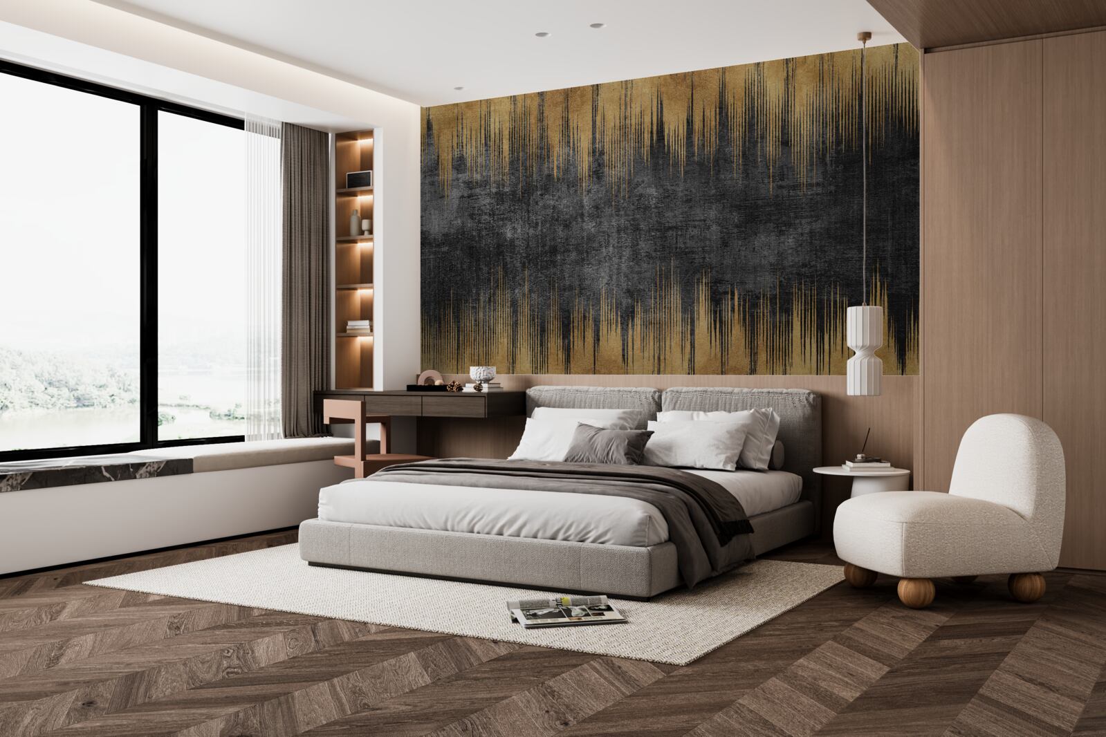 Fototapeta czarno-złote paski