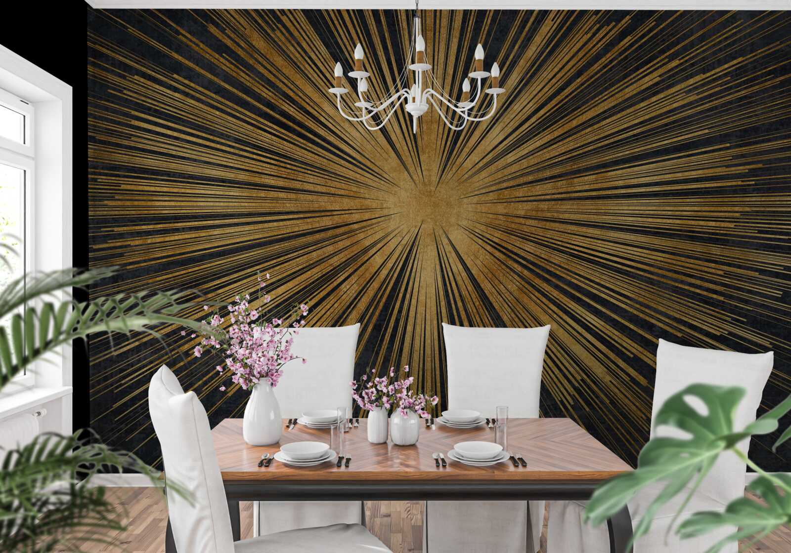 Fototapeta promienie słońca świecą jasno o zachodzie słońca