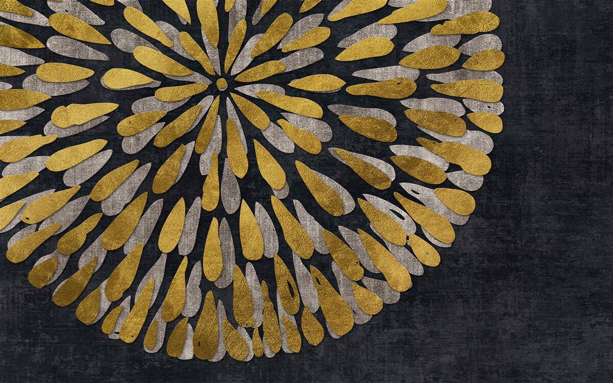 Fototapeta mniszek lekarski ze złotymi odcieniami