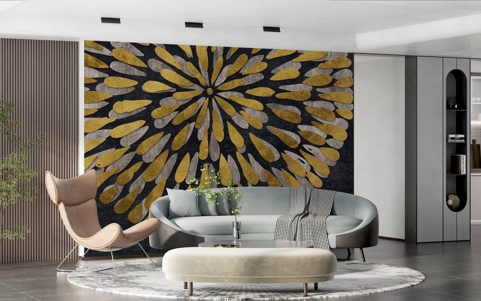 Fototapeta mniszek lekarski ze złotymi odcieniami