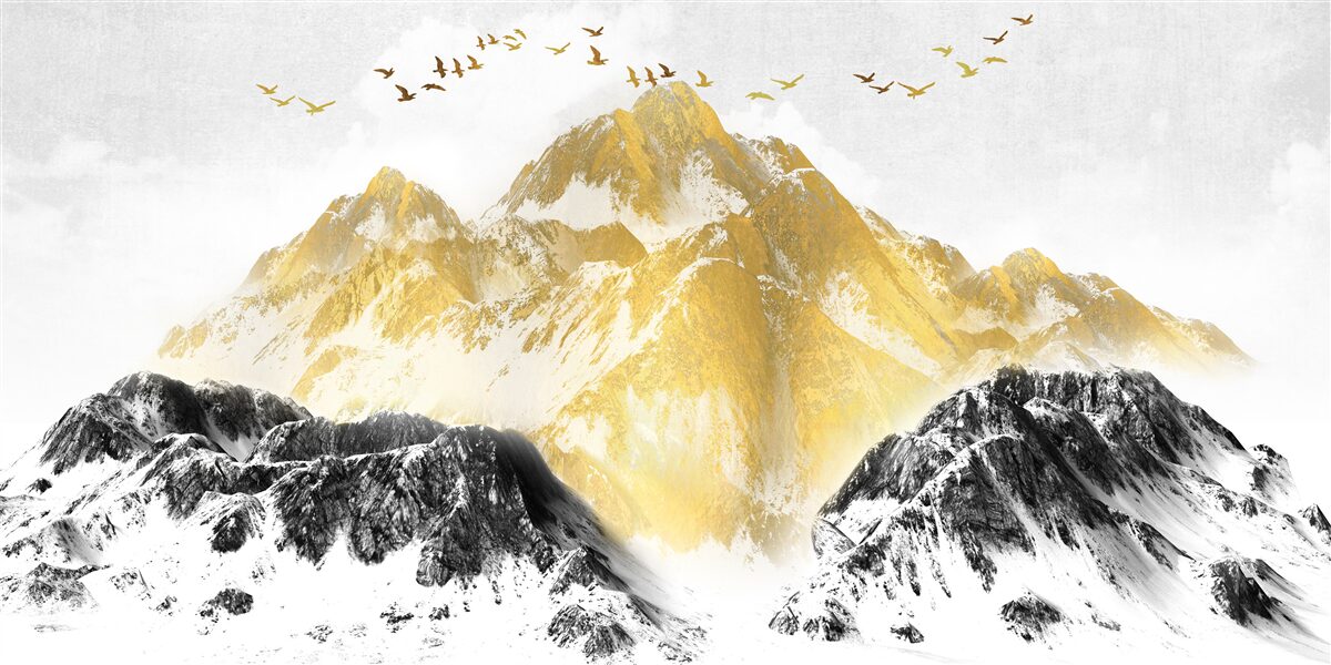 Fototapeta pasma górskie ze złotymi szczytami