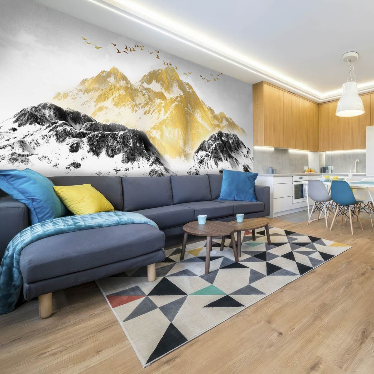 Fototapeta pasma górskie ze złotymi szczytami