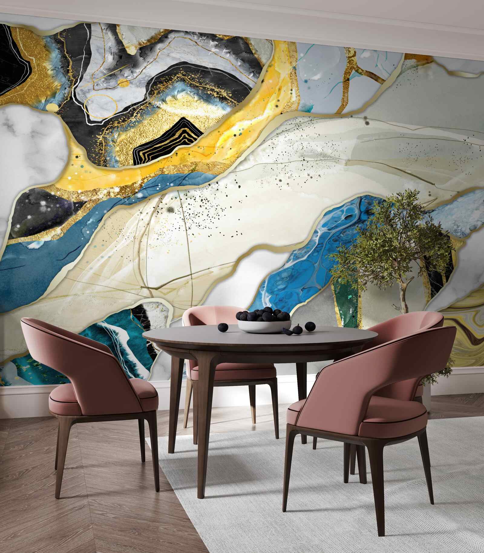 Fototapeta marmur z abstrakcyjnym wzorem geometrycznym