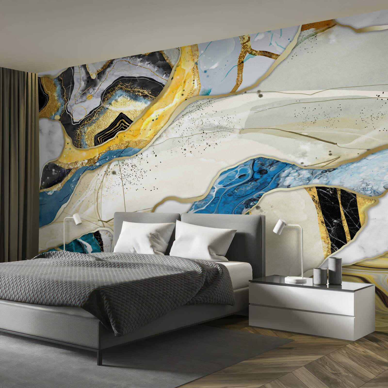 Fototapeta marmur z abstrakcyjnym wzorem geometrycznym