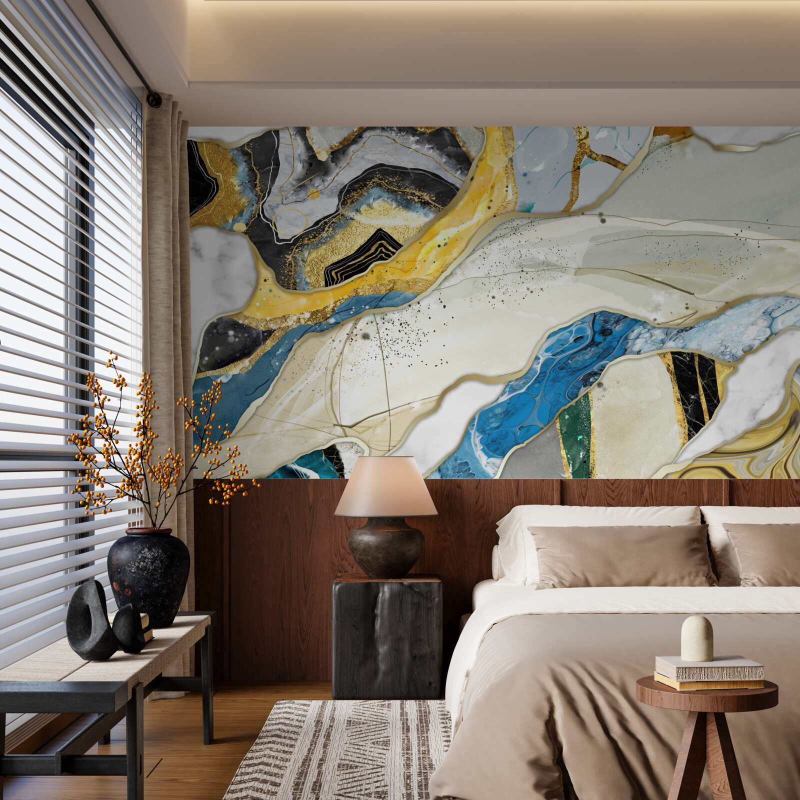 Fototapeta marmur z abstrakcyjnym wzorem geometrycznym