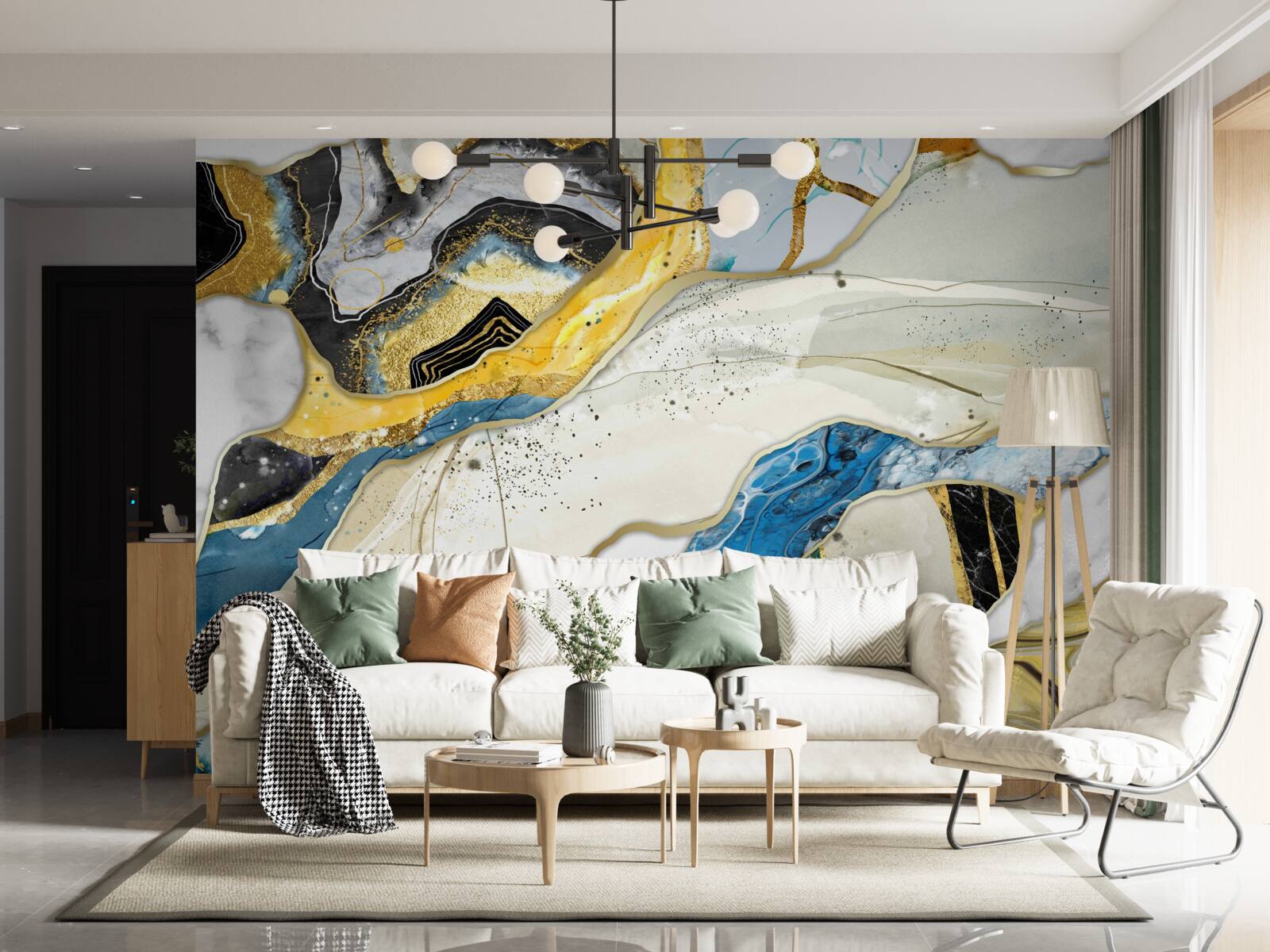 Fototapeta marmur z abstrakcyjnym wzorem geometrycznym