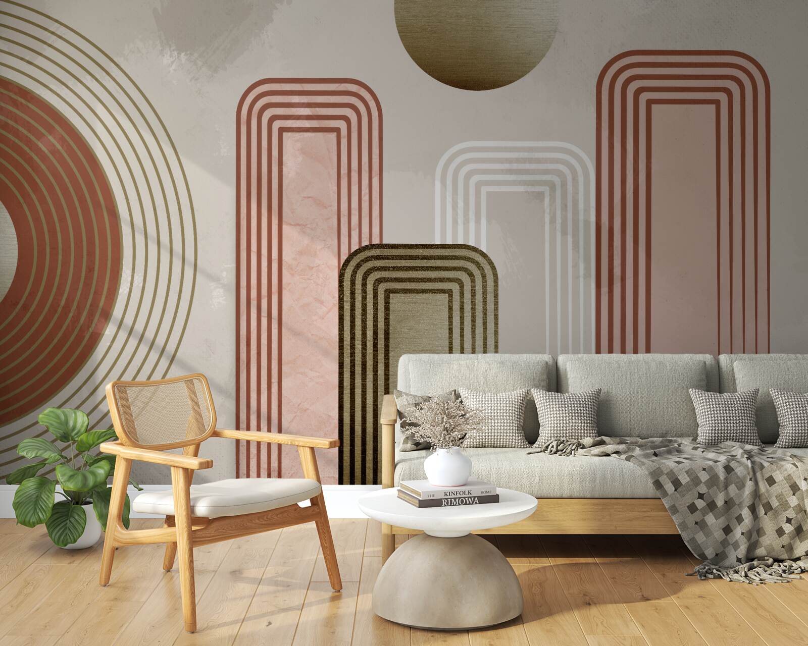 Fototapeta miękkie krzywe na szarym tle