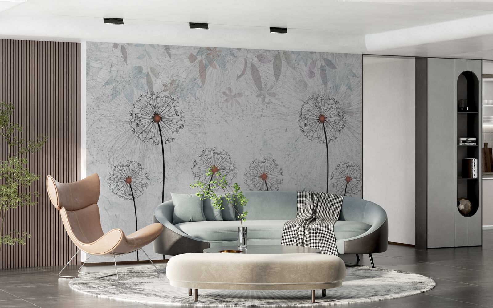 Fototapeta słabe mlecze na szarym tle