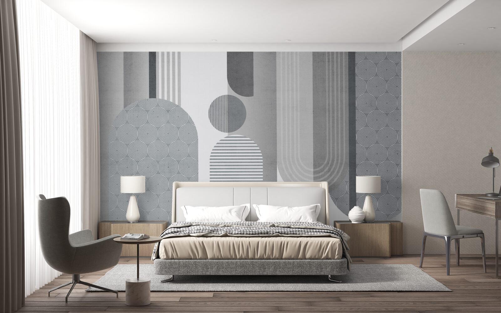 Fototapeta kreskowane prostokąty o łukowatym kształcie