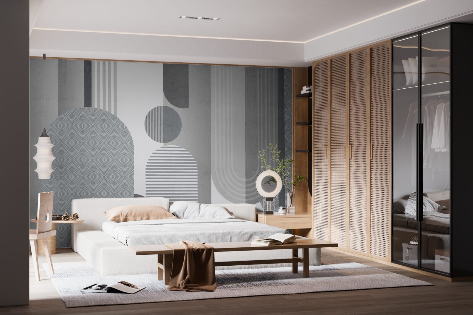 Fototapeta kreskowane prostokąty o łukowatym kształcie