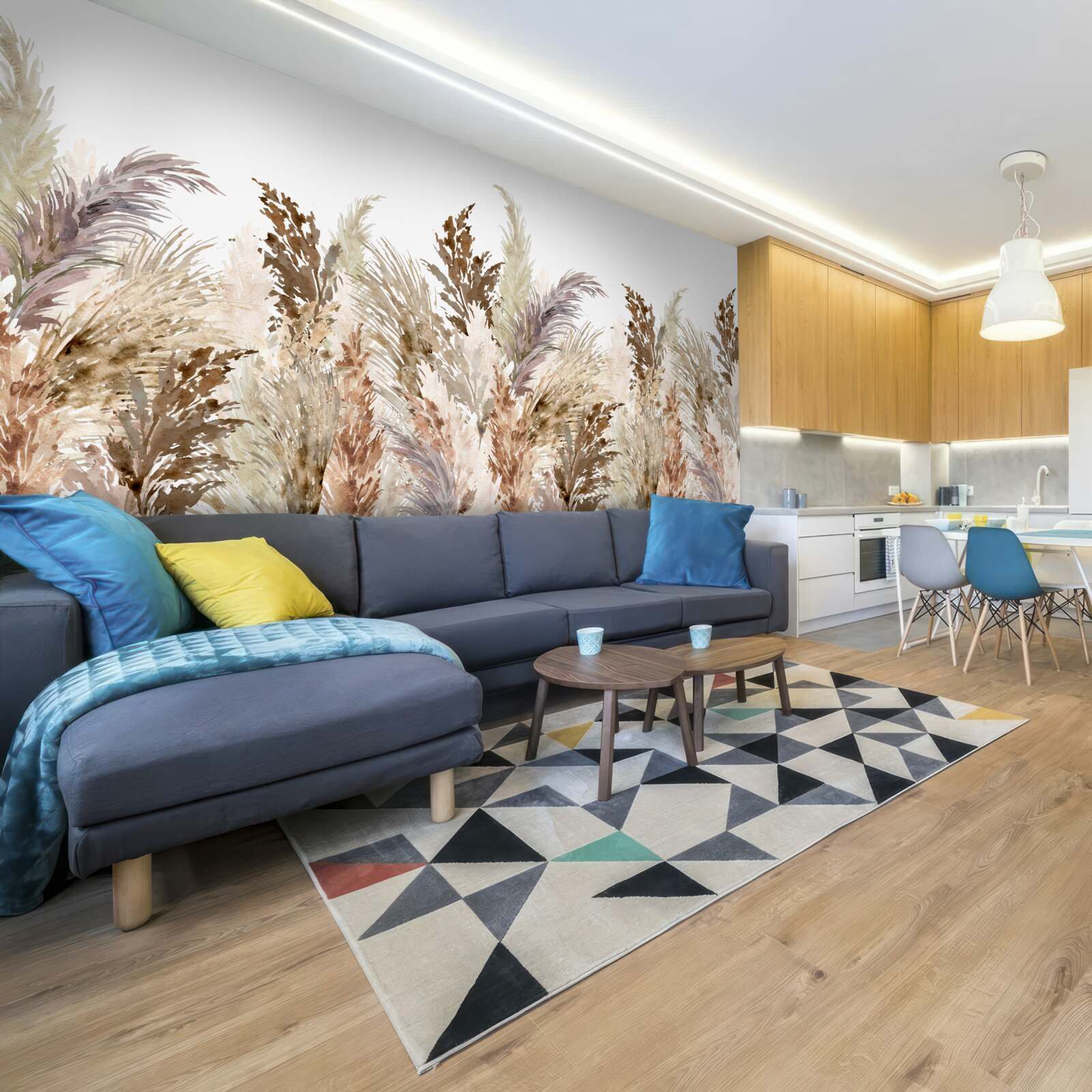 Fototapeta pole pokryte jesienną łąką