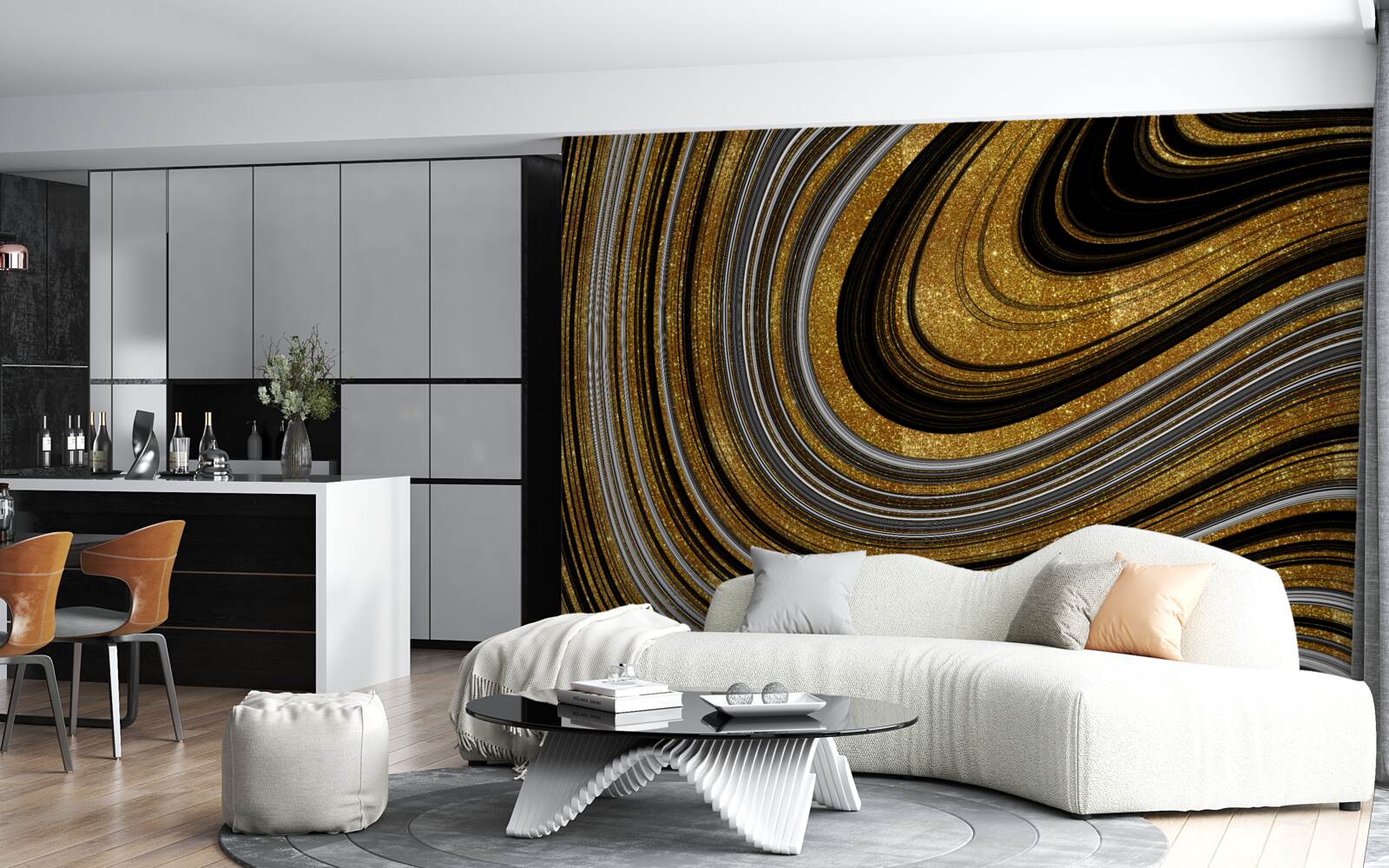 Fototapeta złote fale topnienia