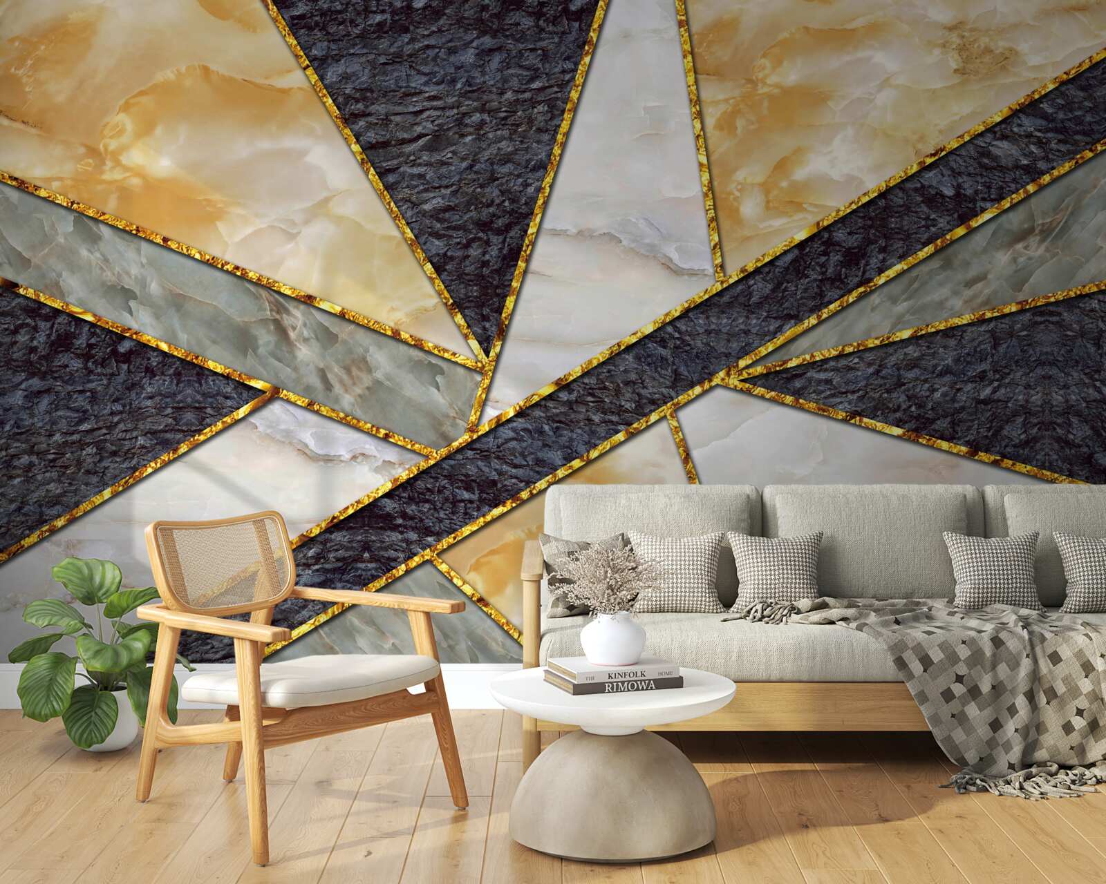 Fototapeta kolorowy marmur w złotej proporcji