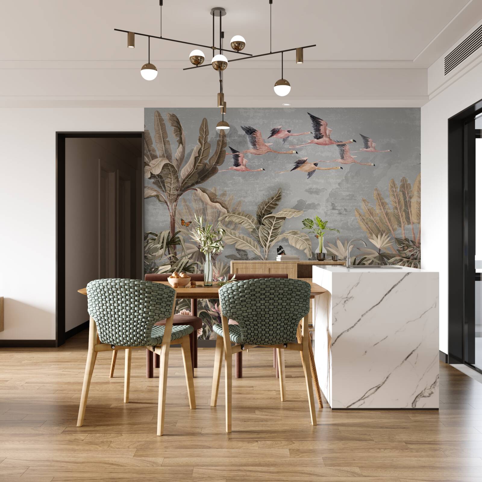 Fototapeta w tropikach latają żurawie