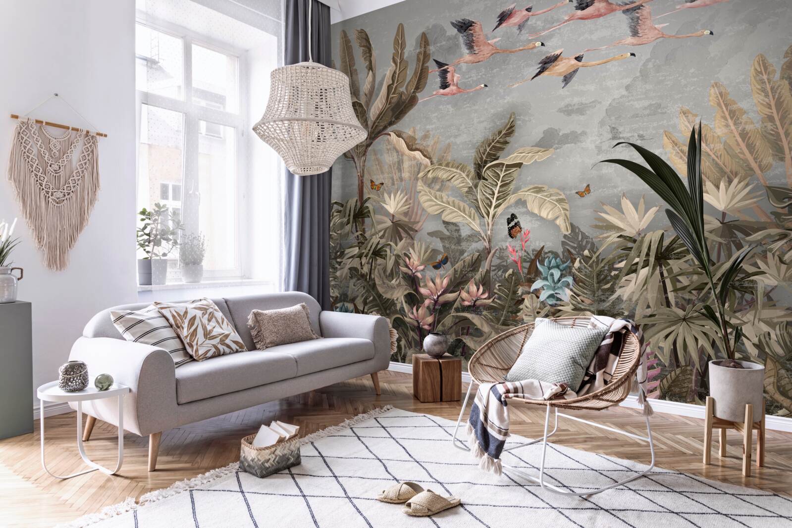 Fototapeta w tropikach latają żurawie