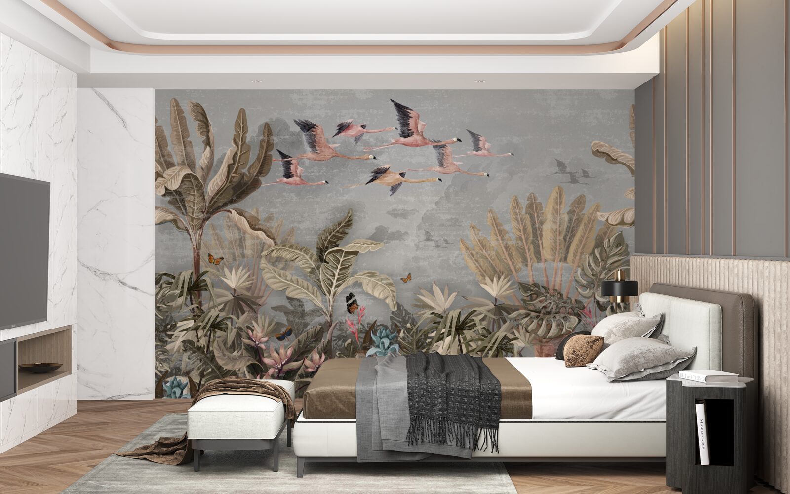 Fototapeta w tropikach latają żurawie