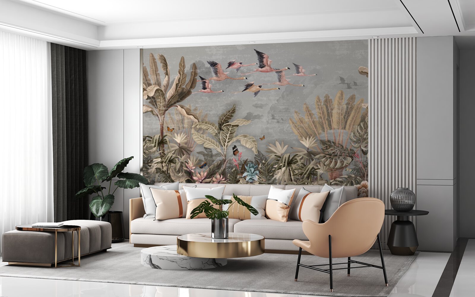 Fototapeta w tropikach latają żurawie