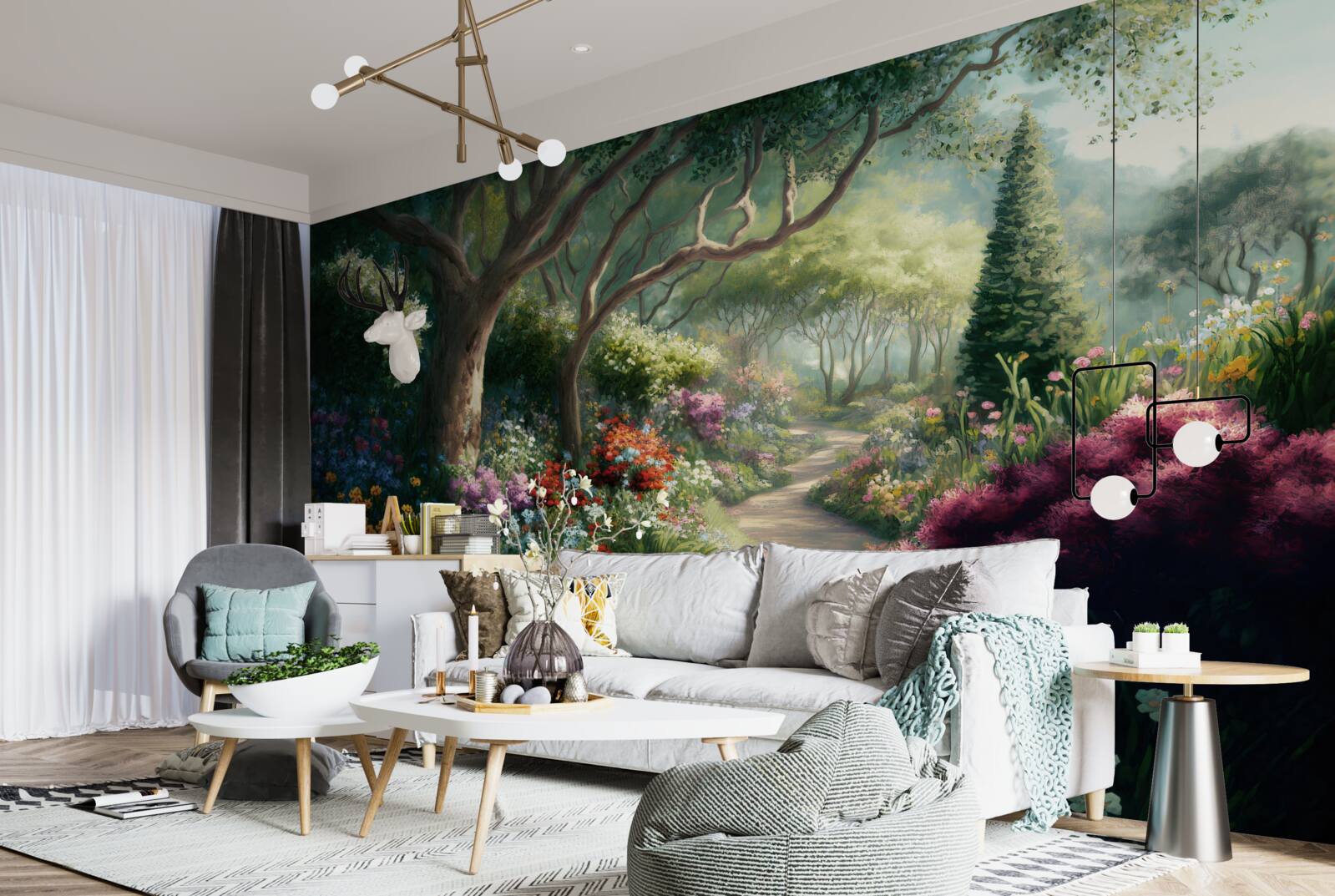 Fototapeta mistyczna ścieżka przez magiczny las