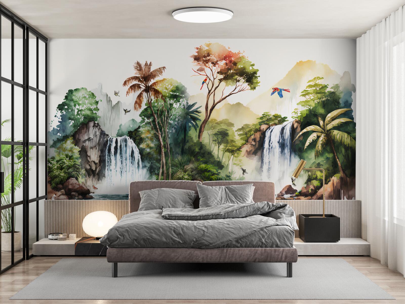 Fototapeta w lesie deszczowym znajdują się wodospady