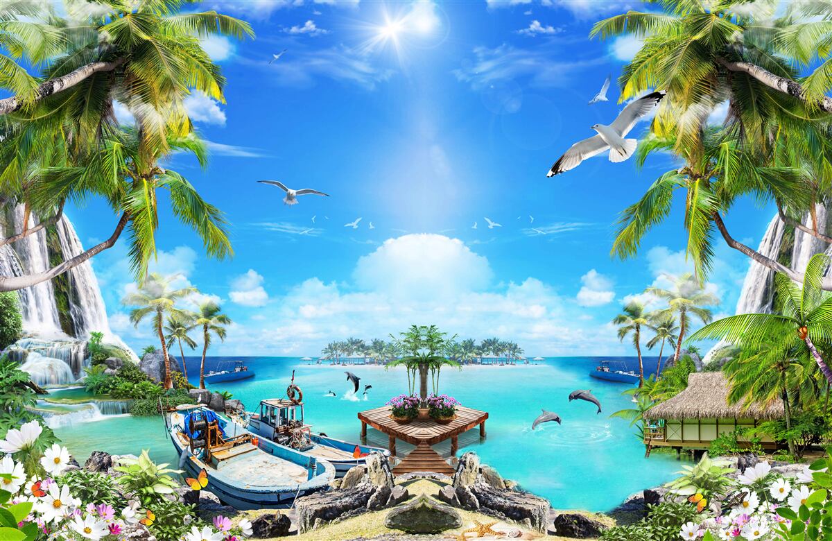 Fototapeta statki na brzegach strefy tropikalnej