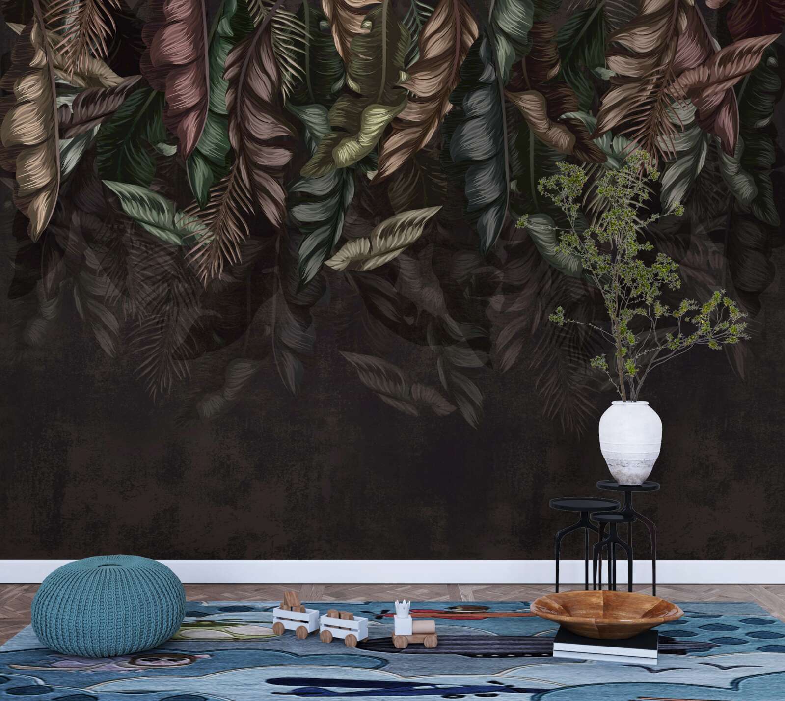 Fototapeta ciemna tropikalna roślinność