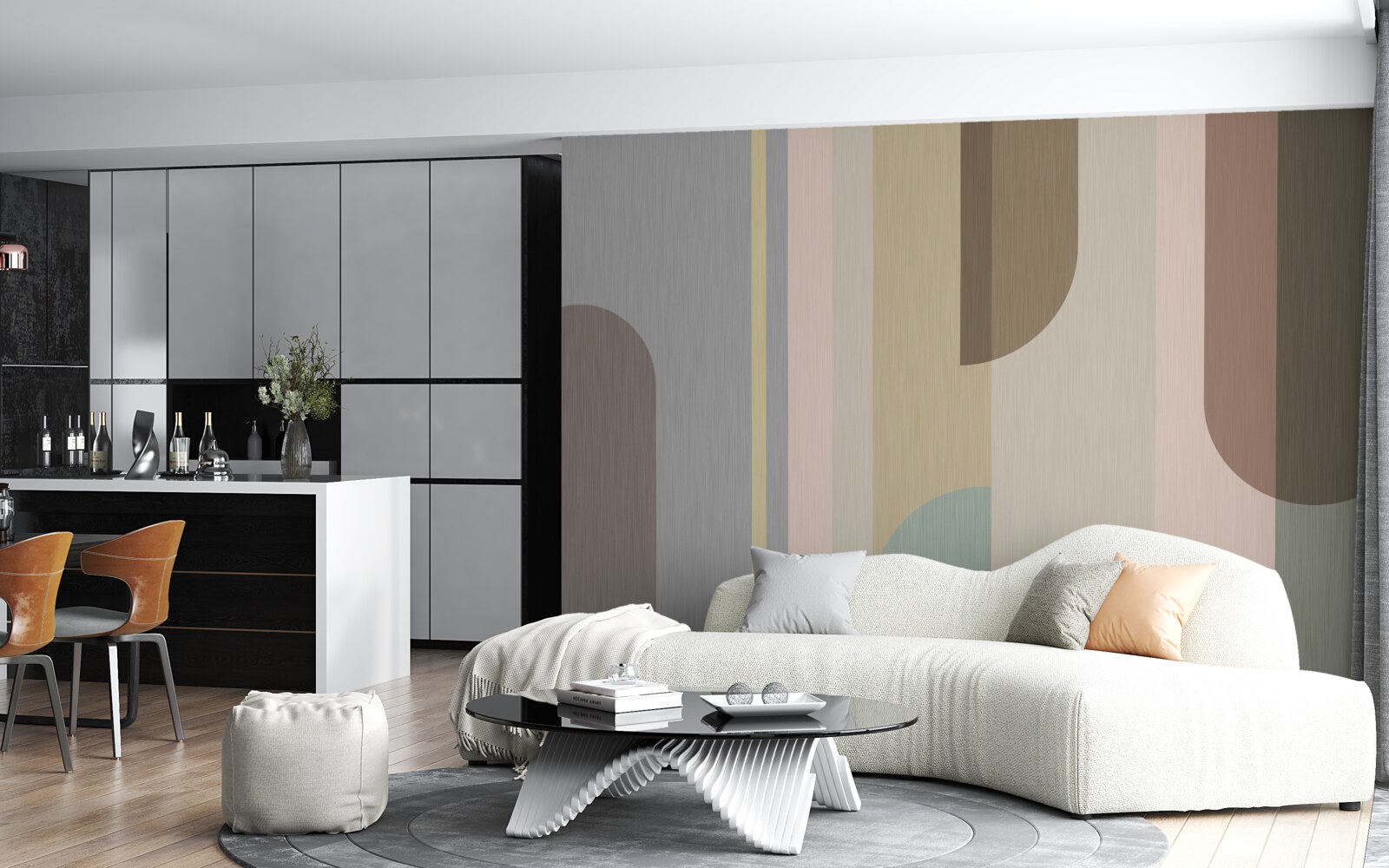 Fototapeta Łuki w orientacji pionowej, pomalowane w pastelowych kolorach