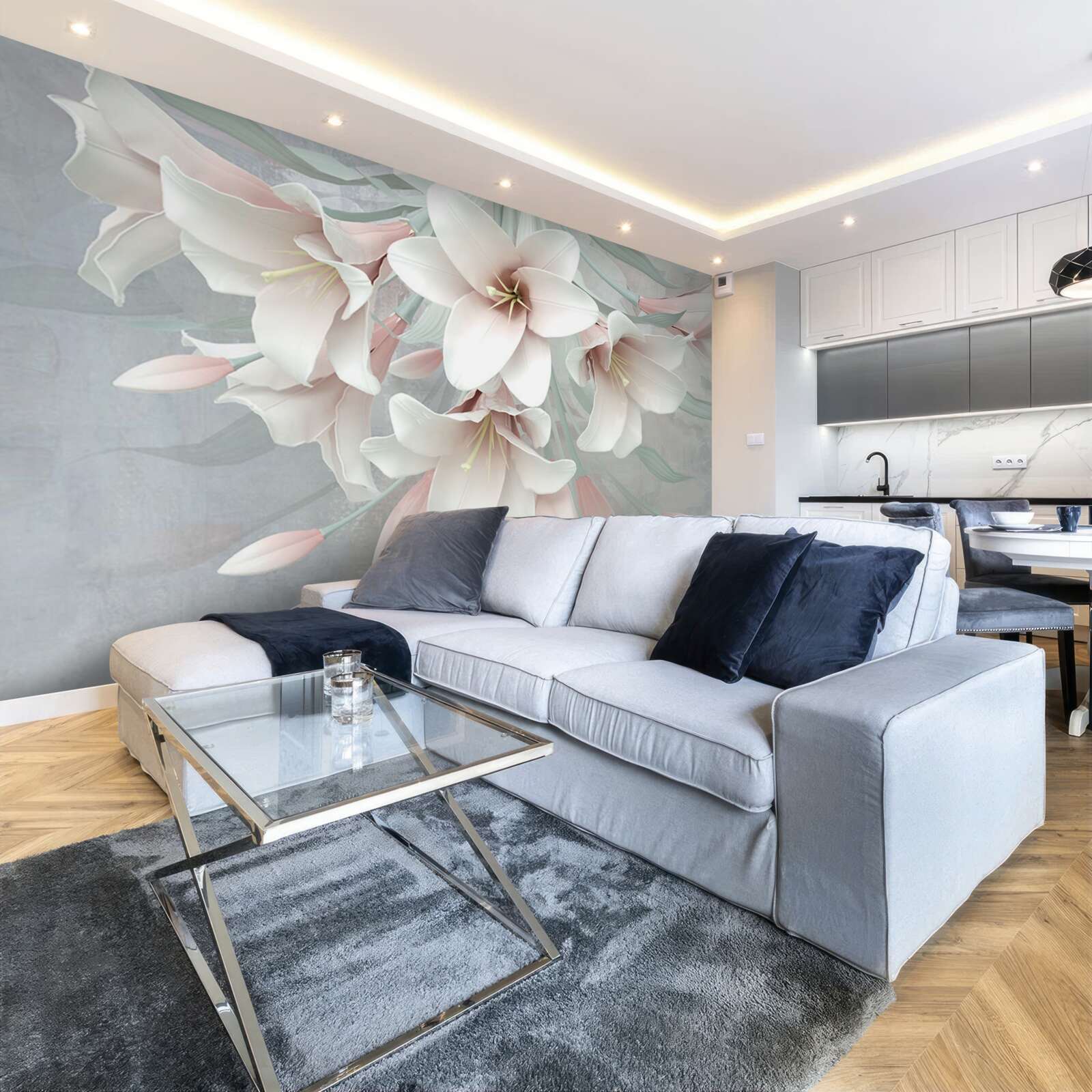 Fototapeta kompozycja jasnych lilii